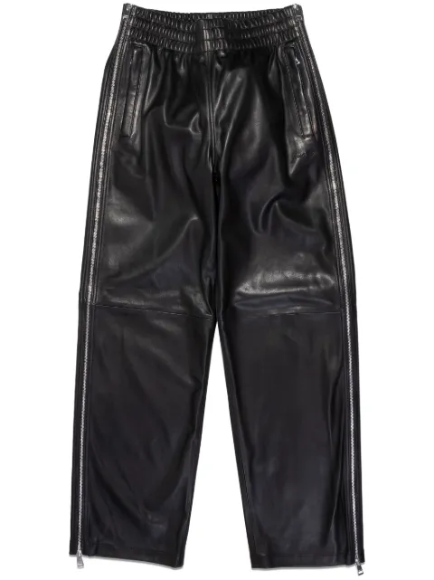 Purple Brand side-zip leather trousers Black P522LBBP423