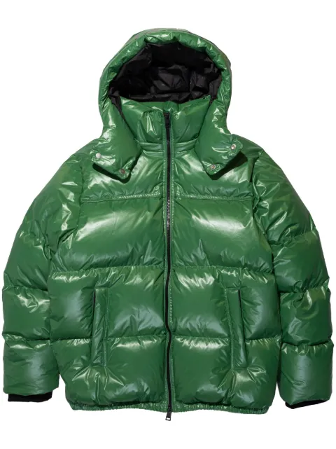 Purple Brand logo-print hooded jacket Green P611PFGP423