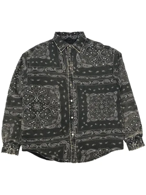 Purple Brand bandana-print faded cotton shirt Black P336PBBS423