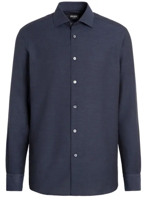 Zegna Cashco cotton-blend shirt Blue E8X44A6SRF5