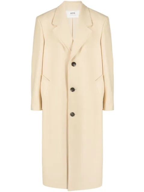 AMI Paris single-breasted coat Neutrals H23HCO307WV0016