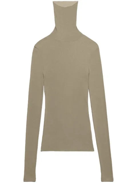 AMI Paris roll-neck ribbed sweater Neutrals H23FTS301JE0022