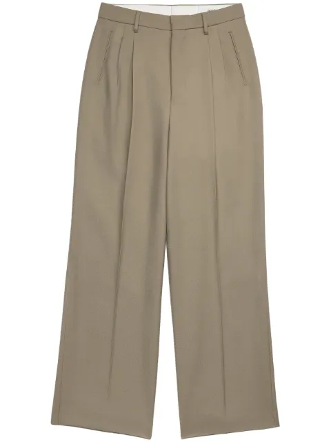 AMI Paris high-waisted pleated wool trousers Neutrals H23FTR508WV0026