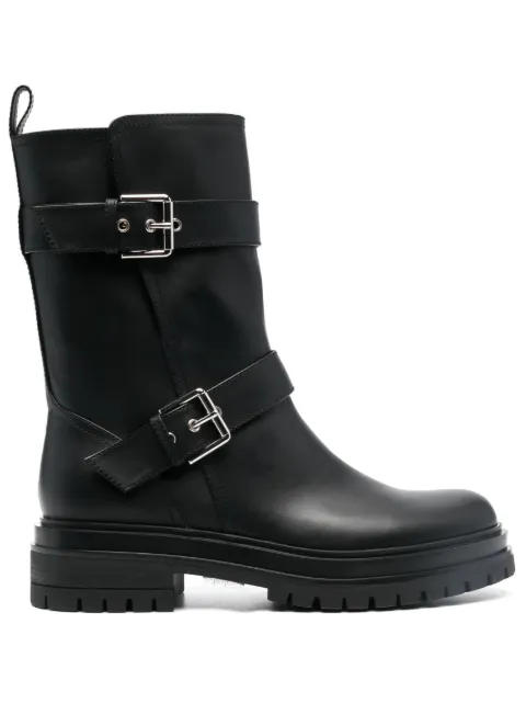 Gianvito Rossi Amphibian buckled biker boots Black G7300420GOMCLN