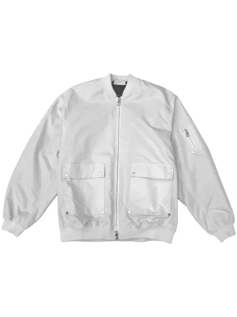 Purple Brand logo-print cotton bomber jacket Grey P631WWOB423