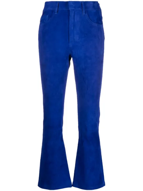 PAULA flared suede trousers Blue ZIRCON