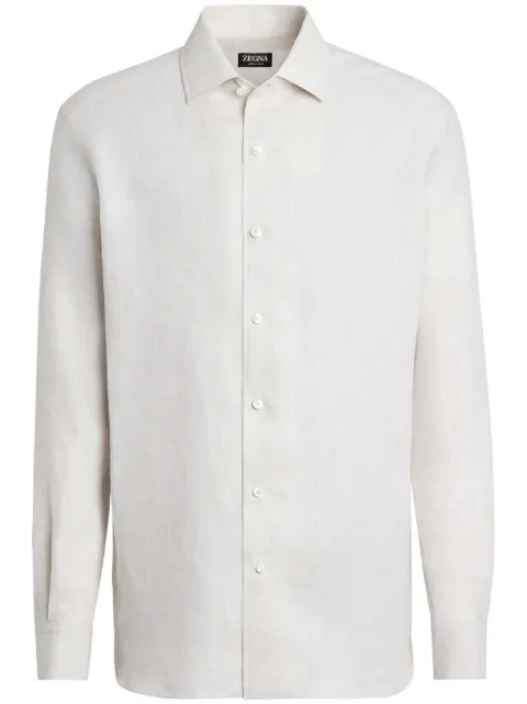 Zegna long-sleeve linen shirt White UCX31A6SRO3