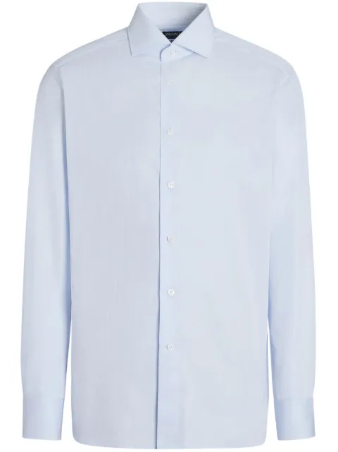 Zegna Centoventimila micro-stripe shirt Blue C02011A69NS0LB