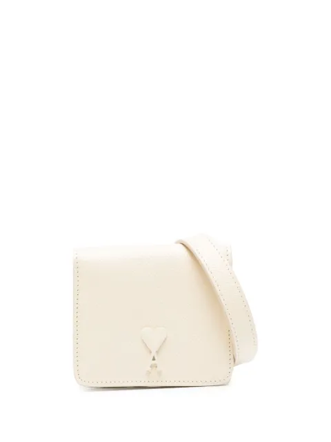 AMI Paris Ami de Coeur leather card holder Neutrals H23USL101AL0036