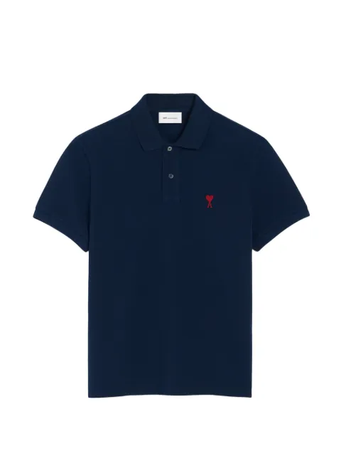 AMI Paris Ami de Coeur embroidered-logo polo shirt Blue H26BFUPL001760