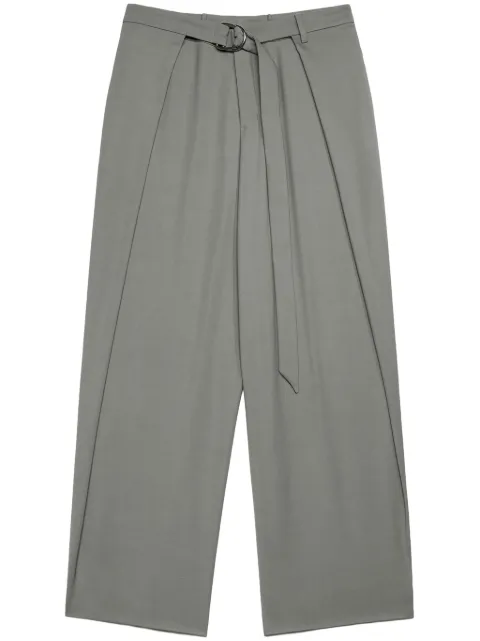 AMI Paris belted wide-leg trousers Grey H23HTR407VI0007