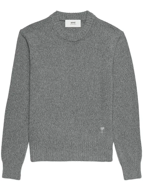 AMI Paris cashmere-blend crew-neck jumper Grey H23HKS127005