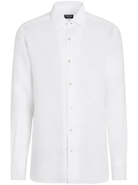 Zegna long-sleeve linen shirt White UCX31A6SCO3