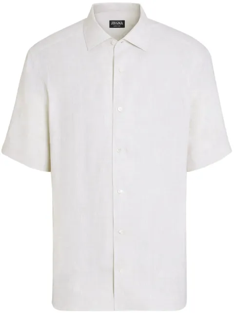 Zegna short-sleeve linen shirt Neutrals UCX31A6SCO3