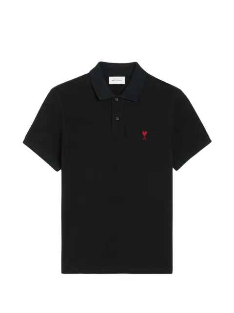 AMI Paris Ami de Coeur piqué polo shirt Black H26BFUPL001760