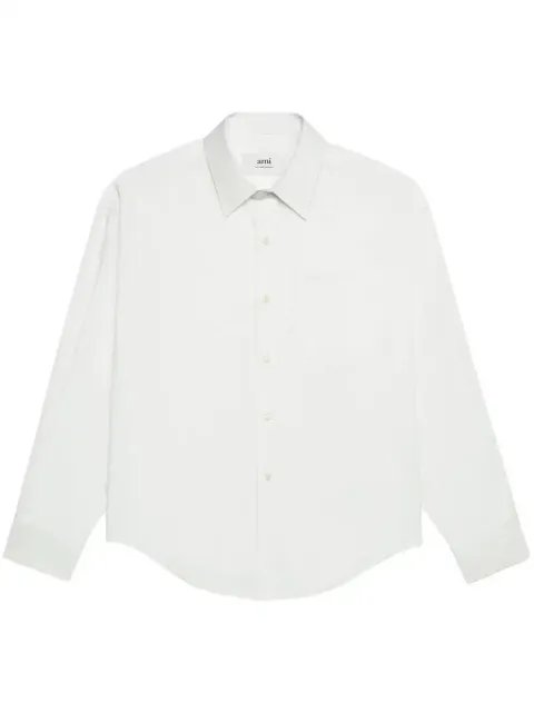 AMI Paris pocket long-sleeve cotton shirt Neutrals E24USH116CO0045