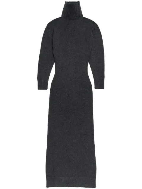 AMI Paris elbow-patch knitted maxi dress Grey H23FDR330KN0028