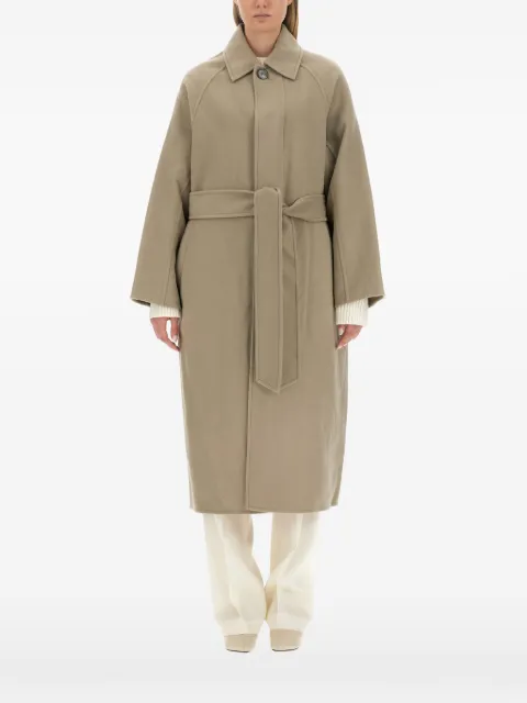 AMI Paris belted single-breasted coat Neutrals H23FCO308WV0022