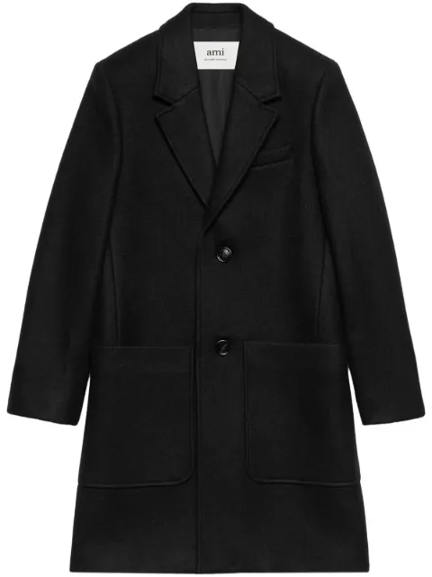 AMI Paris single-breasted wool coat Black H23FCO005WV0020