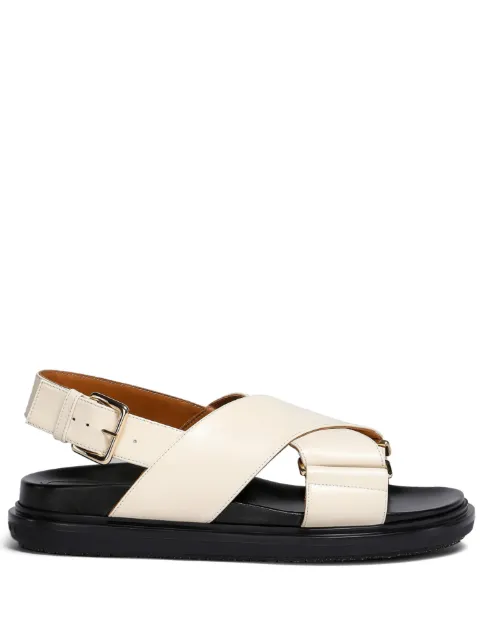 Marni white leather Fussbett Neutrals FBMS015701P361400W11