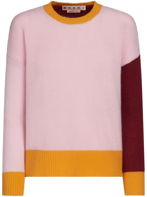 Marni colour-block cashmere jumper Pink GCMD0315Q1UFX385