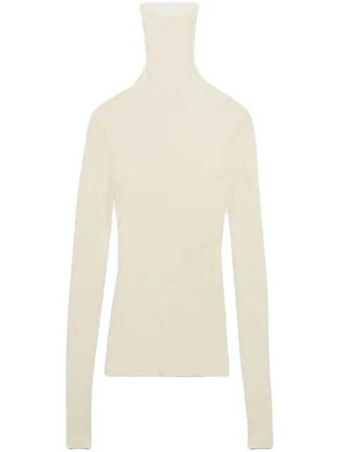 AMI Paris roll-neck ribbed sweater Neutrals H23FTS301JE0022