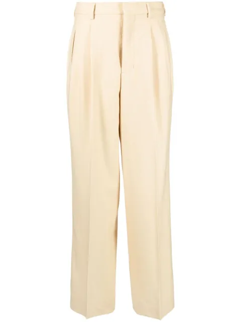 AMI Paris wide-leg tailored trousers Neutrals H23FTR508WV0026
