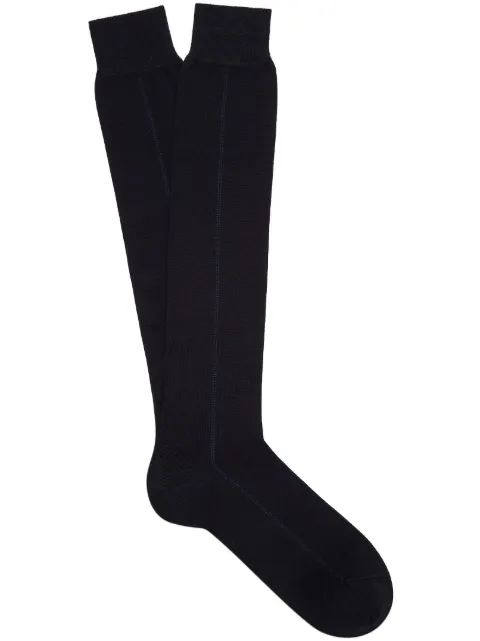 Zegna Triple Stitch cotton-blend socks Blue N5V40617