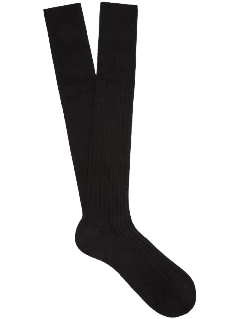 Zegna Triple Stitch cotton-blend socks Black N5V40617