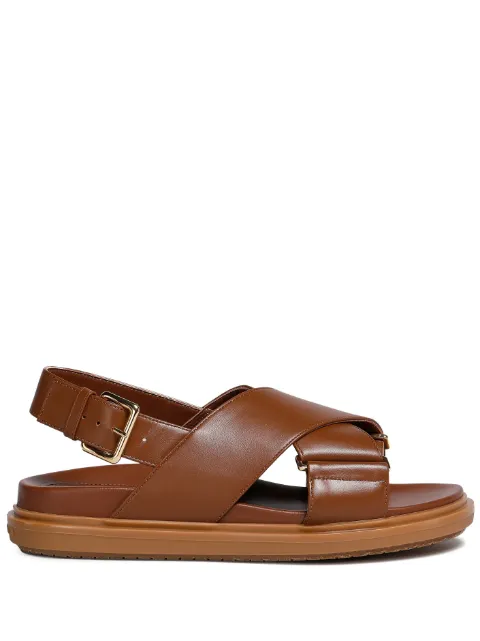 Marni leather Fussbett sandals Brown FBMS015701P3614