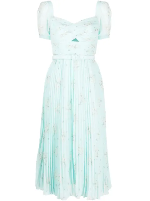 Self-Portrait floral-print chiffon midi dress Blue SS23005MAPBL