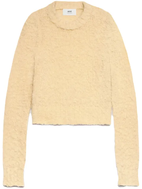 AMI Paris crew-neck brushed jumper Neutrals H23FKS026KN0021