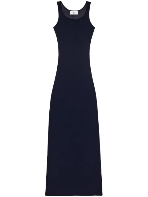 AMI Paris ribbed jersey sleeveless maxi dress Black H23FDR314JE0022