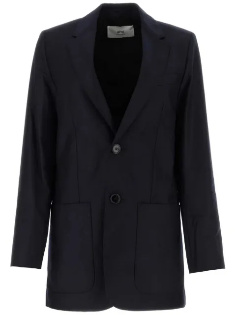 AMI Paris single-breasted wool blazer Grey H23FBV005WV0023