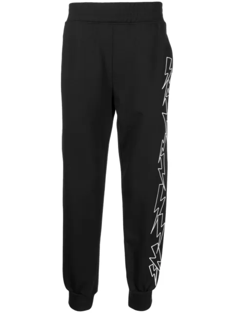 Neil Barrett embroidered-bolts track pants Black PBJP052U507C