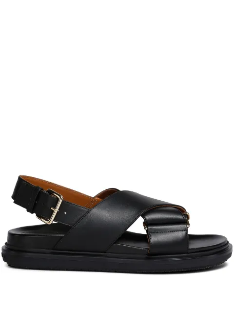 Marni leather Fussbett sandals Black FBMS015701P3614