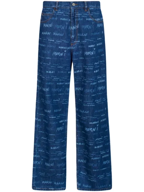 Marni Mega Marni straight-leg trousers Blue PUJU0021A0USCV36