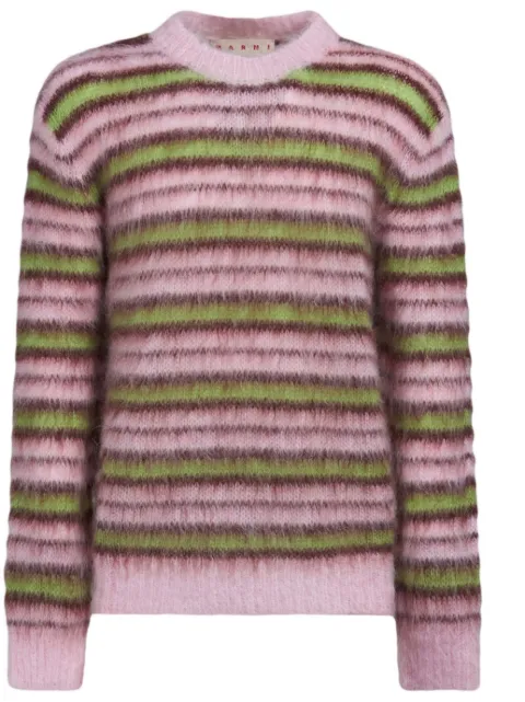 Marni striped mohair-blend jumper Pink GCMG0161Q0UFU107