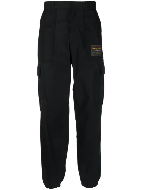 Moschino logo-patch cargo trousers Black A03375220