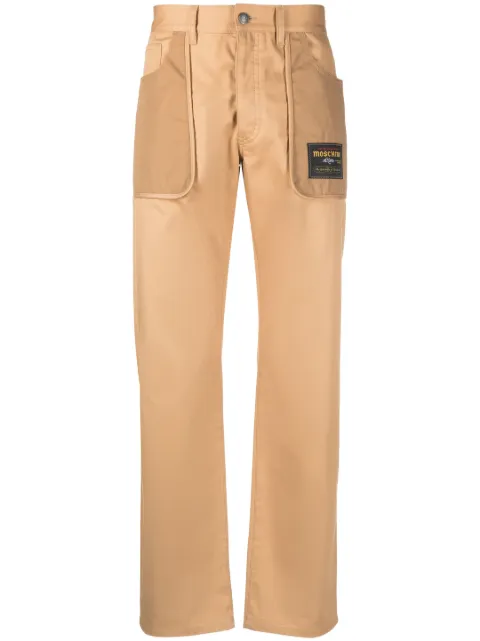 Moschino straight-leg cotton trousers Neutrals J03425219