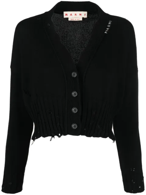 Marni distressed cropped cardigan Black CDMD0223A2UFC652