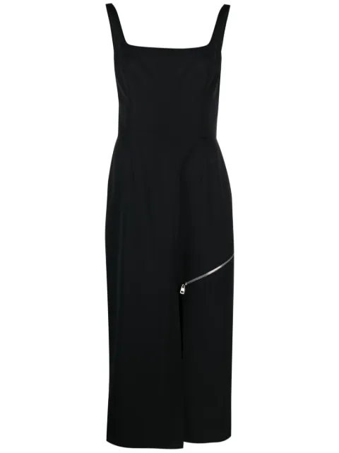 Alexander McQueen zip-embellished midi dress Black 757633QJAAC