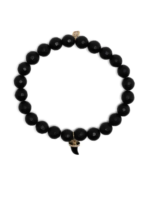 Sydney Evan 14kt yellow-gold Horn beaded diamond bracelet Black CAJ1088ONXY4048M