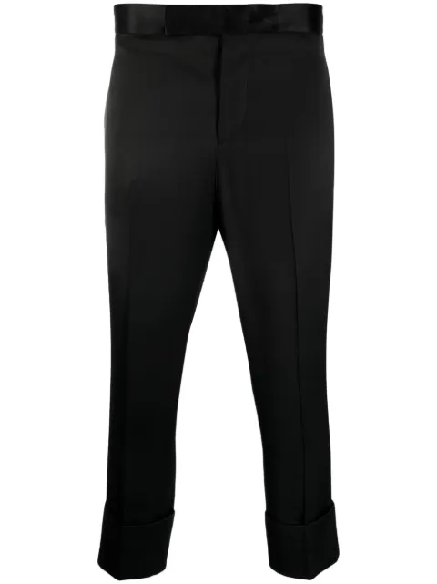 SAPIO satin-finish cropped tailored trousers Black N7