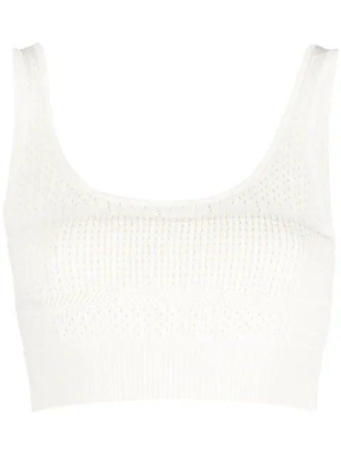 FRAME crochet-knit cropped top White LWSW1675
