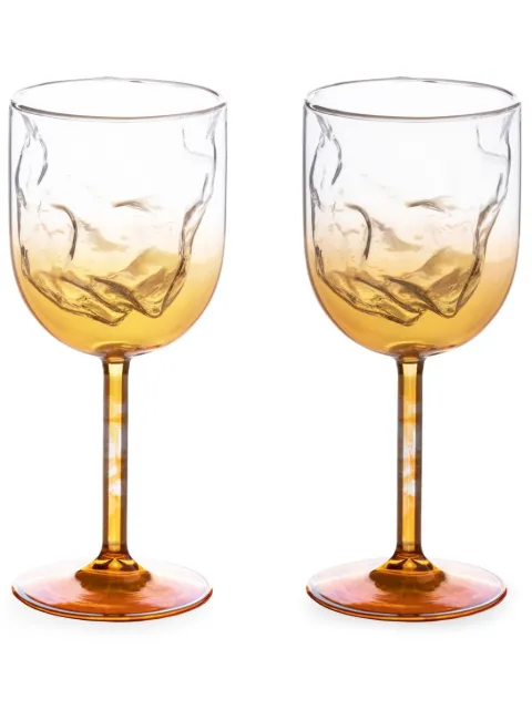 Seletti Meteorite set-of-two wine glasses Gold 10941X2