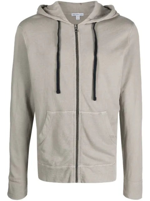 James Perse Supima-cotton zip-up hoodie Grey MXA2130