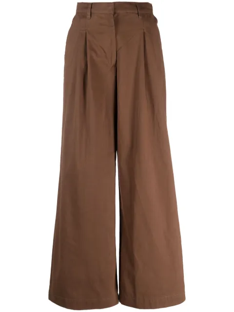 PINKO wide-leg cotton trousers Brown 102205A1BBL71