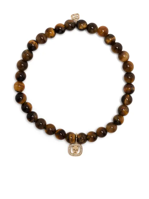 Sydney Evan 14kt yellow gold tiger eye charm bracelet Brown CKE1496Y5936M