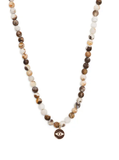 Sydney Evan 14kt yellow-gold Evil Eye beaded necklace Brown CJP1684COY870424